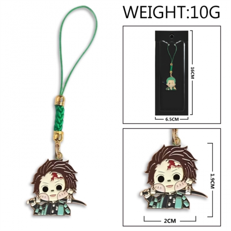 Demon Slayer Kimets Anime peripheral colorful drip oil alloy machine rope pendant price for 5 pcs