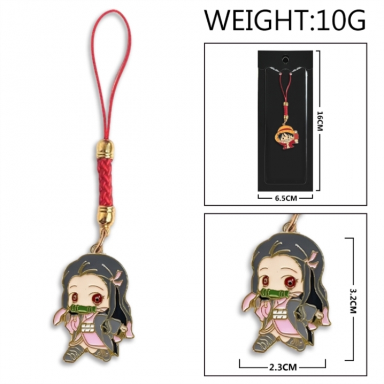Demon Slayer Kimets Anime peripheral colorful drip oil alloy machine rope pendant price for 5 pcs