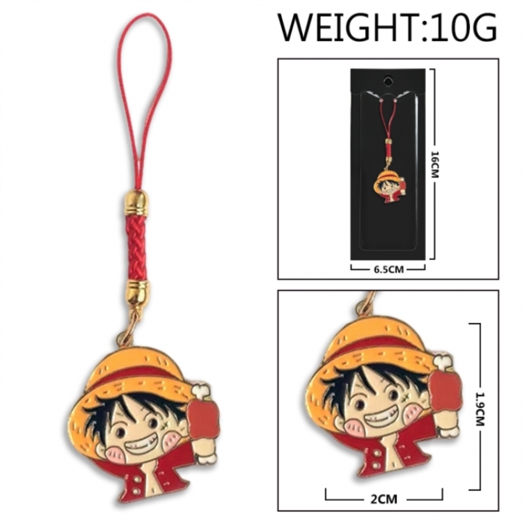One Piece Anime peripheral colorful drip oil alloy machine rope pendant price for 5 pcs