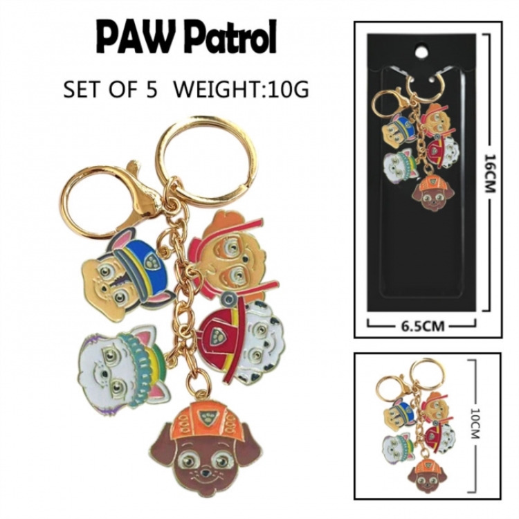PAW Patrol Anime peripheral colorful drip oil alloy machine rope chain burning keychain