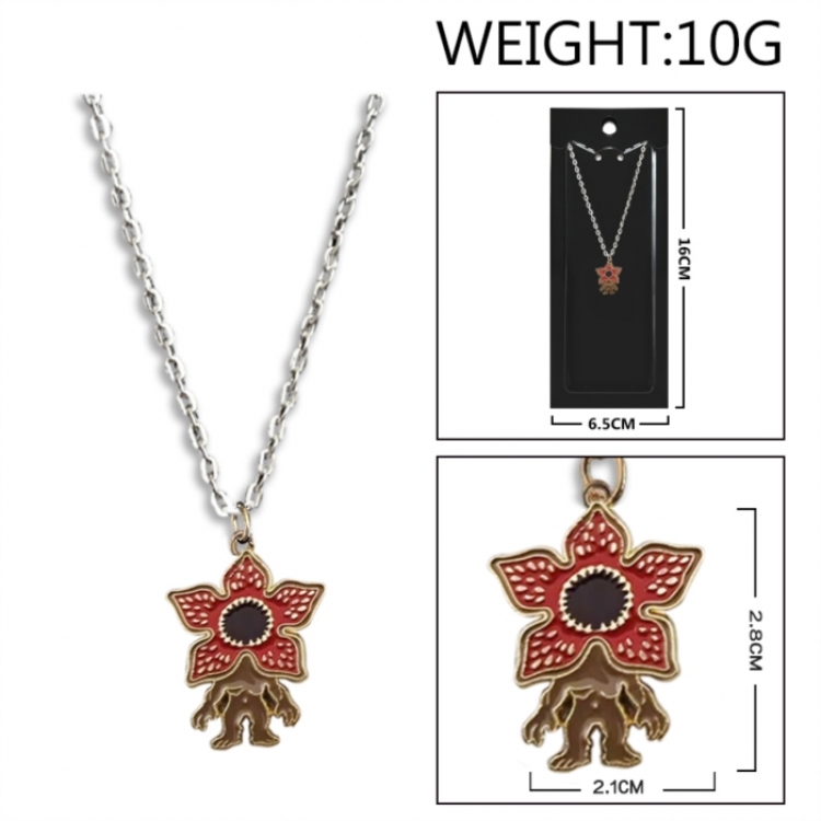 Stranger Things Anime peripheral colorful drip oil alloy necklace price for 5 pcs