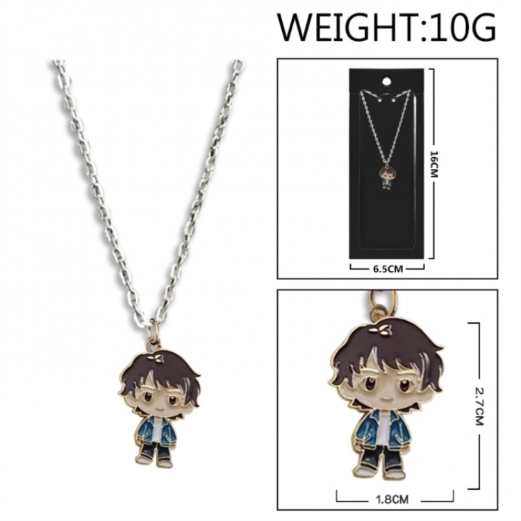 Stranger Things Anime peripheral colorful drip oil alloy necklace price for 5 pcs