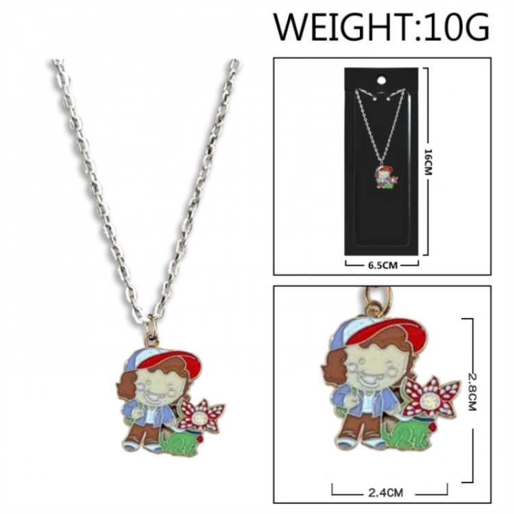 Stranger Things Anime peripheral colorful drip oil alloy necklace price for 5 pcs