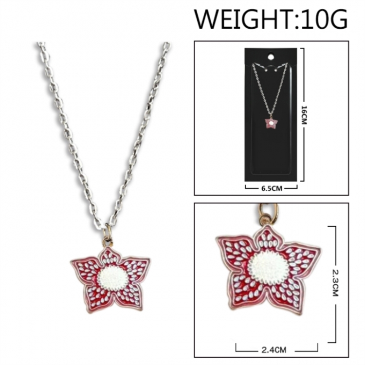 Stranger Things Anime peripheral colorful drip oil alloy necklace price for 5 pcs