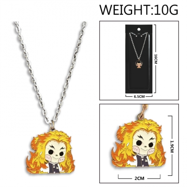 Demon Slayer Kimets Anime peripheral colorful drip oil alloy necklace price for 5 pcs
