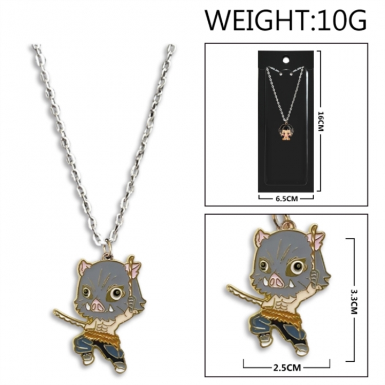 Demon Slayer Kimets Anime peripheral colorful drip oil alloy necklace price for 5 pcs