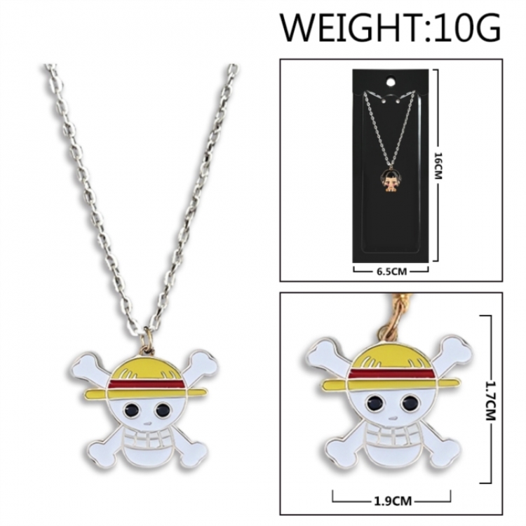 One Piece Anime peripheral colorful drip oil alloy necklace price for 5 pcs