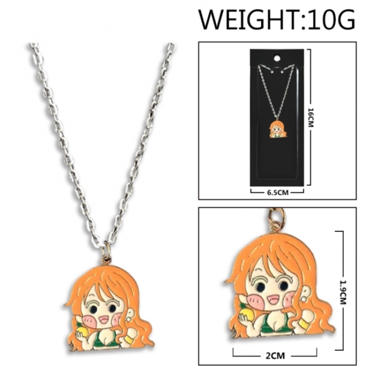 One Piece Anime peripheral colorful drip oil alloy necklace price for 5 pcs