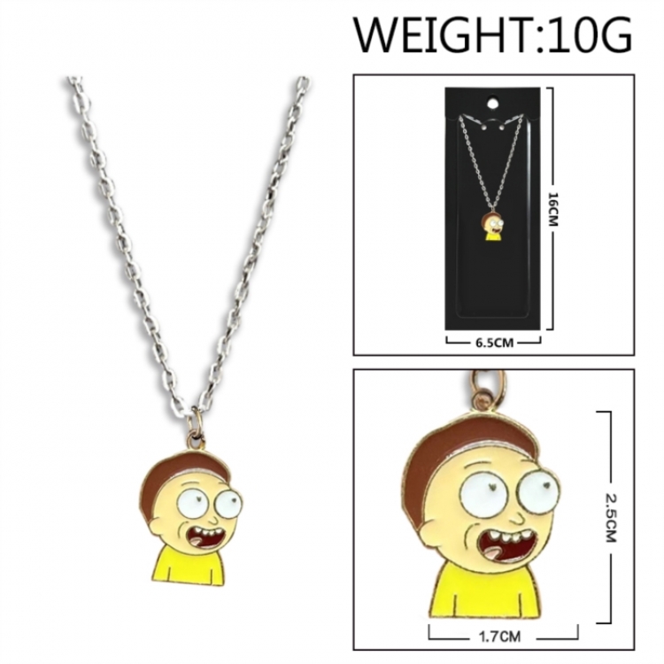 Rick and Morty Anime peripheral colorful drip oil alloy necklace price for 5 pcs