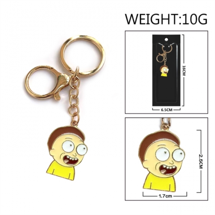 Rick and Morty Anime peripheral colorful drip oil alloy keychain pendant price for 5 pcs