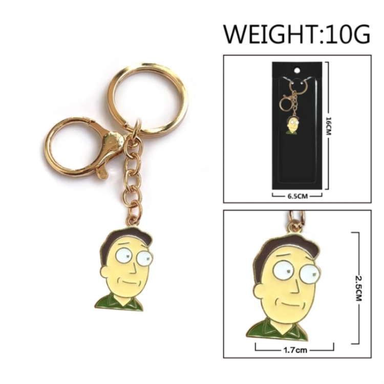 Rick and Morty Anime peripheral colorful drip oil alloy keychain pendant price for 5 pcs
