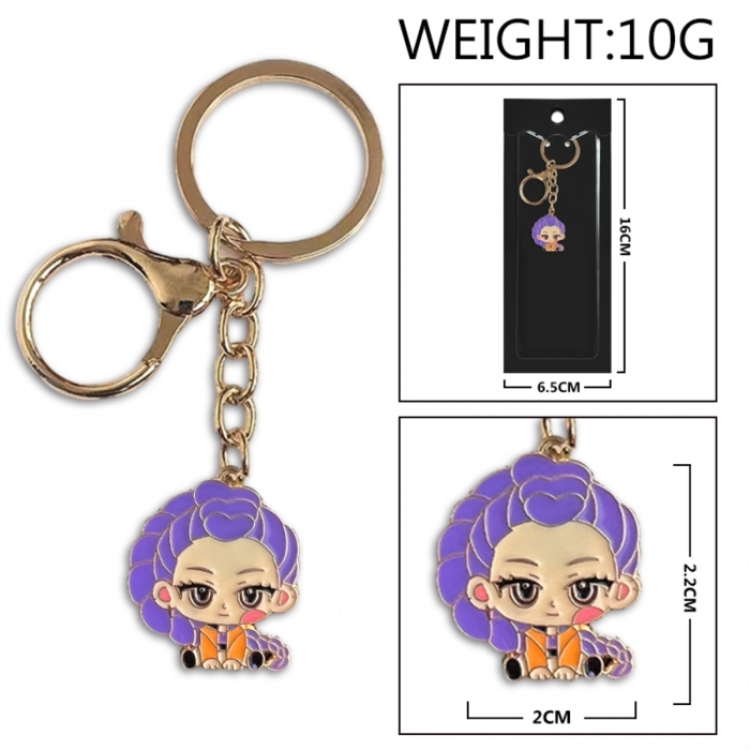K-Pop:Demon Hunters Anime peripheral colorful drip oil alloy keychain pendant price for 5 pcs