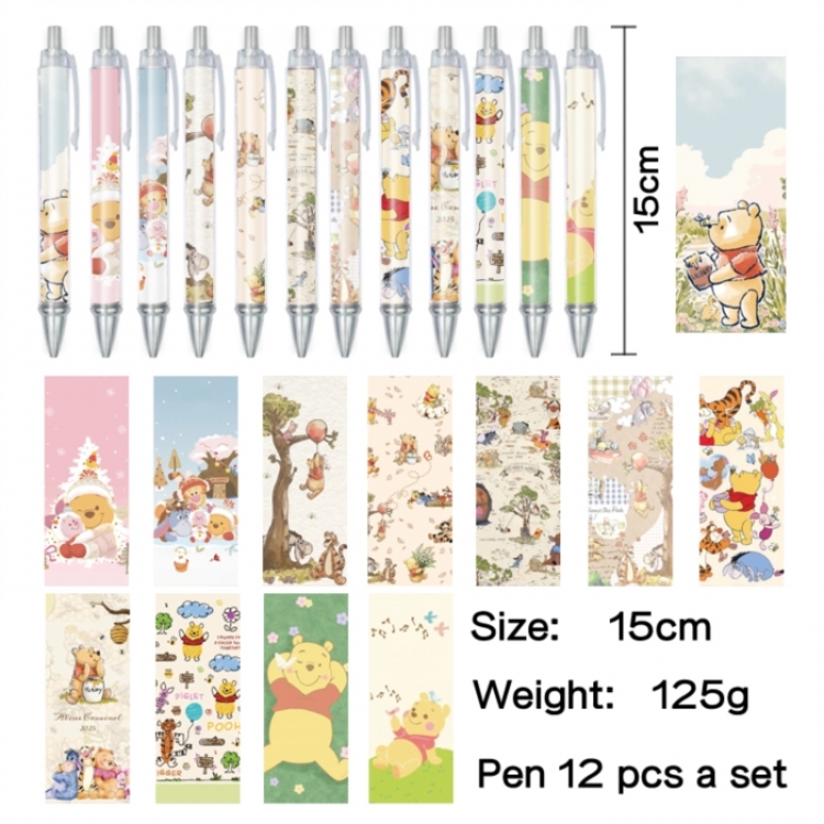 Winnie Anime peripheral student color picture ballpoint pen neutral pen 15cm a set of 12