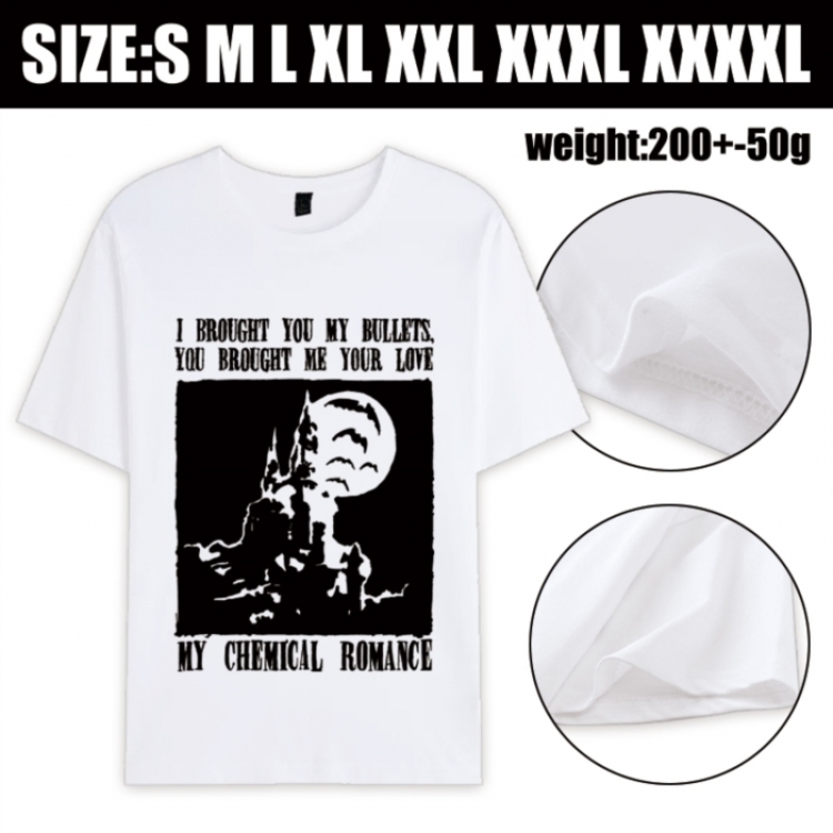 My chemical romance Anime printed pure cotton short sleeved T-shirt from S to 4XL