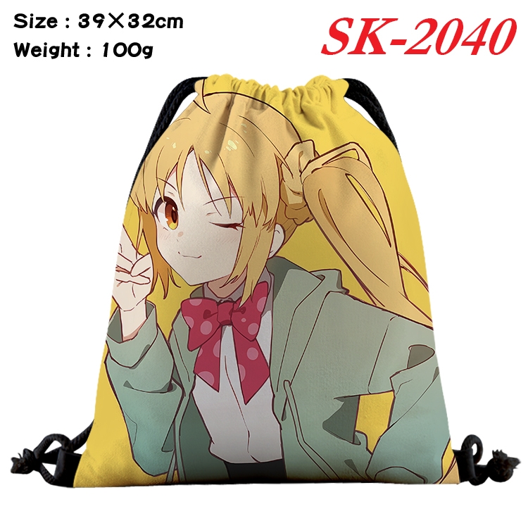 BOCCHI THE ROCK! cartoon Waterproof Nylon Full Color Drawstring Pocket 39x32cm 