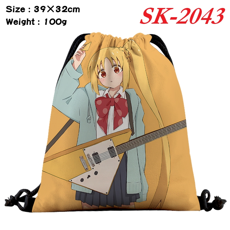 BOCCHI THE ROCK! cartoon Waterproof Nylon Full Color Drawstring Pocket 39x32cm 