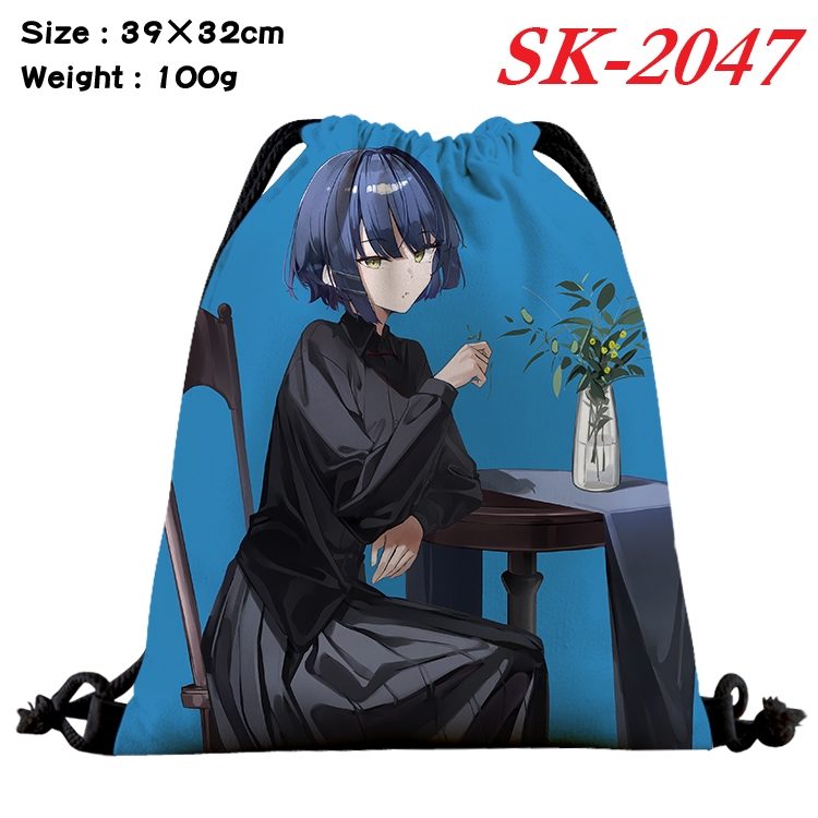 BOCCHI THE ROCK! cartoon Waterproof Nylon Full Color Drawstring Pocket 39x32cm 