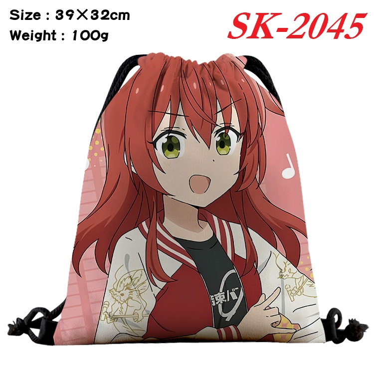 BOCCHI THE ROCK! cartoon Waterproof Nylon Full Color Drawstring Pocket 39x32cm 