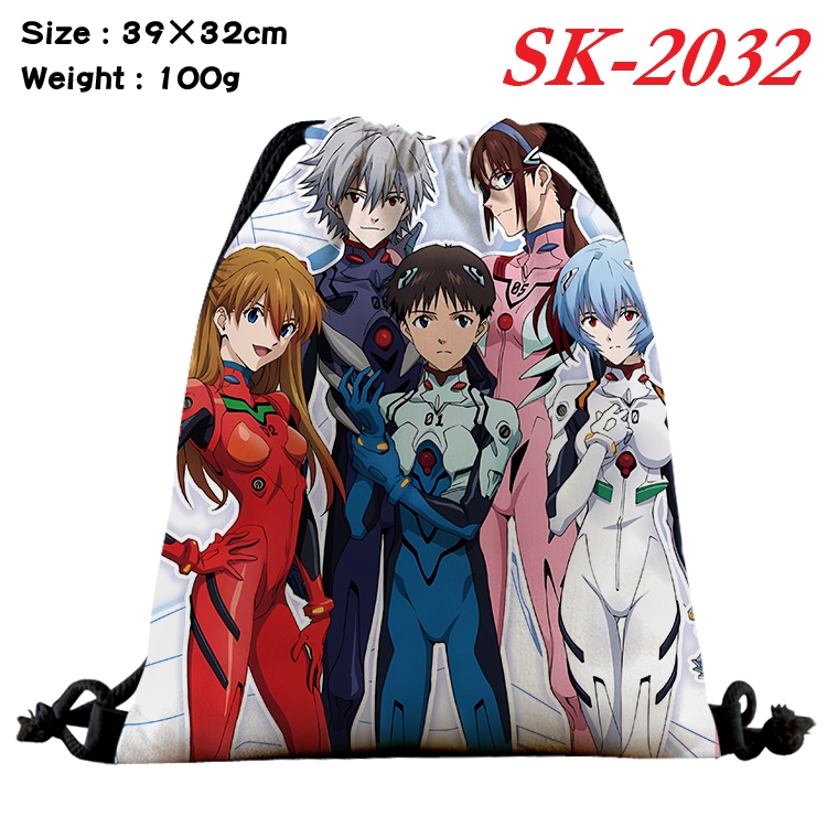 EVA cartoon Waterproof Nylon Full Color Drawstring Pocket 39x32cm 
