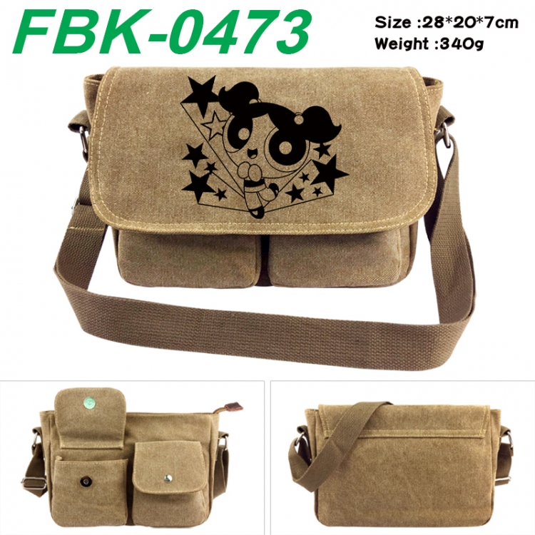 The Powerpuff Girls Anime peripheral canvas shoulder bag shoulder bag 28x20x7cm