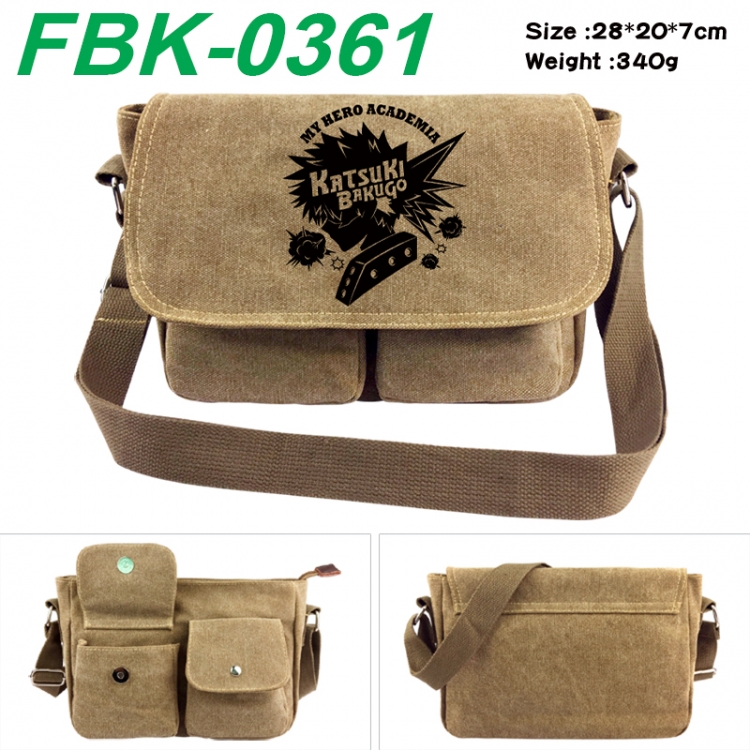 My Hero Academia Anime peripheral canvas shoulder bag shoulder bag 28x20x7cm