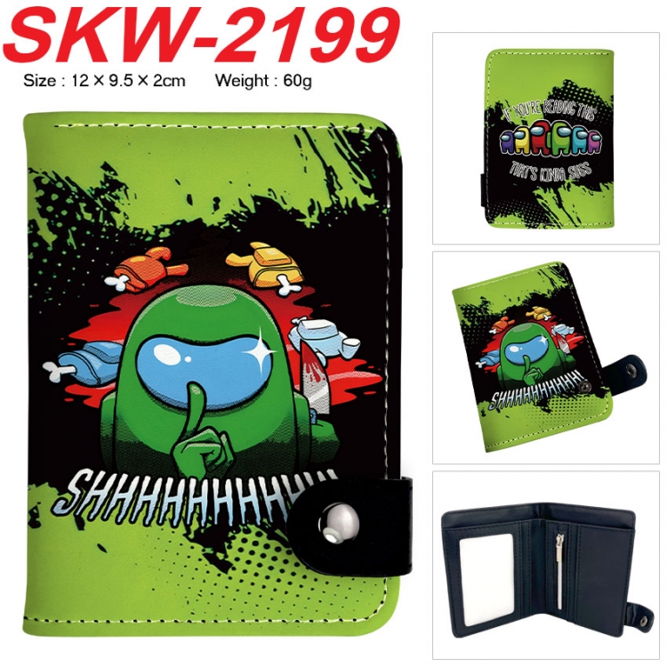 Among Us Anime vertical button folding wallet 12X9.5X2CM 60g