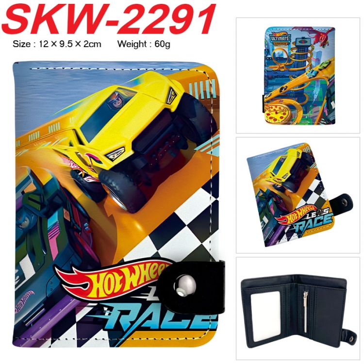 Hot wheels Anime vertical button folding wallet 12X9.5X2CM 60g