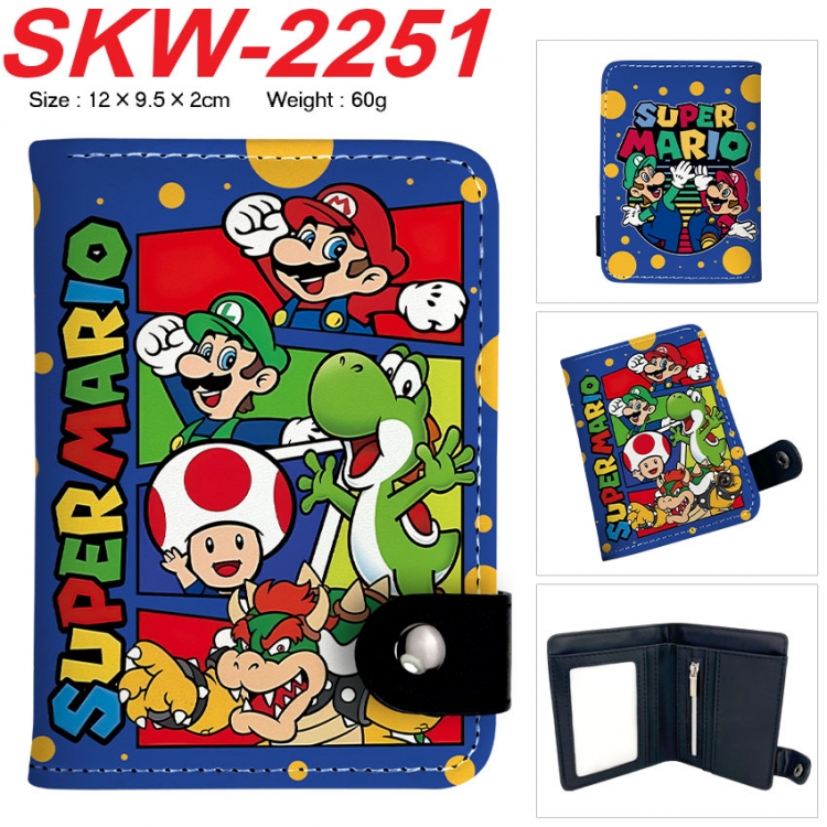 Super Mario Anime vertical button folding wallet 12X9.5X2CM 60g