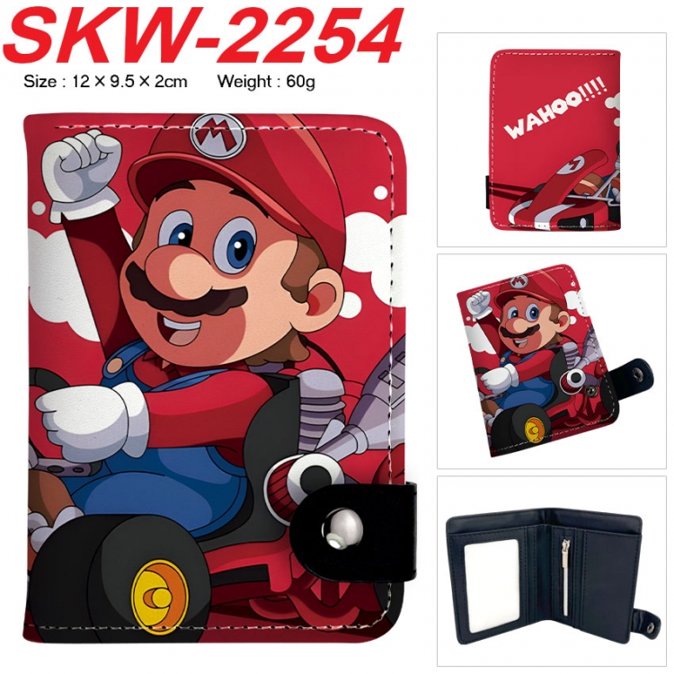 Super Mario Anime vertical button folding wallet 12X9.5X2CM 60g