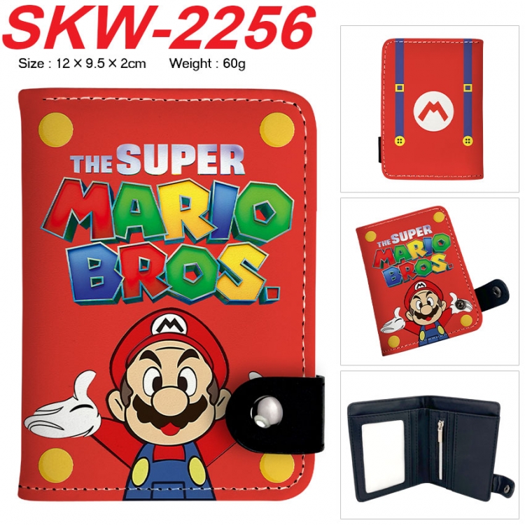 Super Mario Anime vertical button folding wallet 12X9.5X2CM 60g