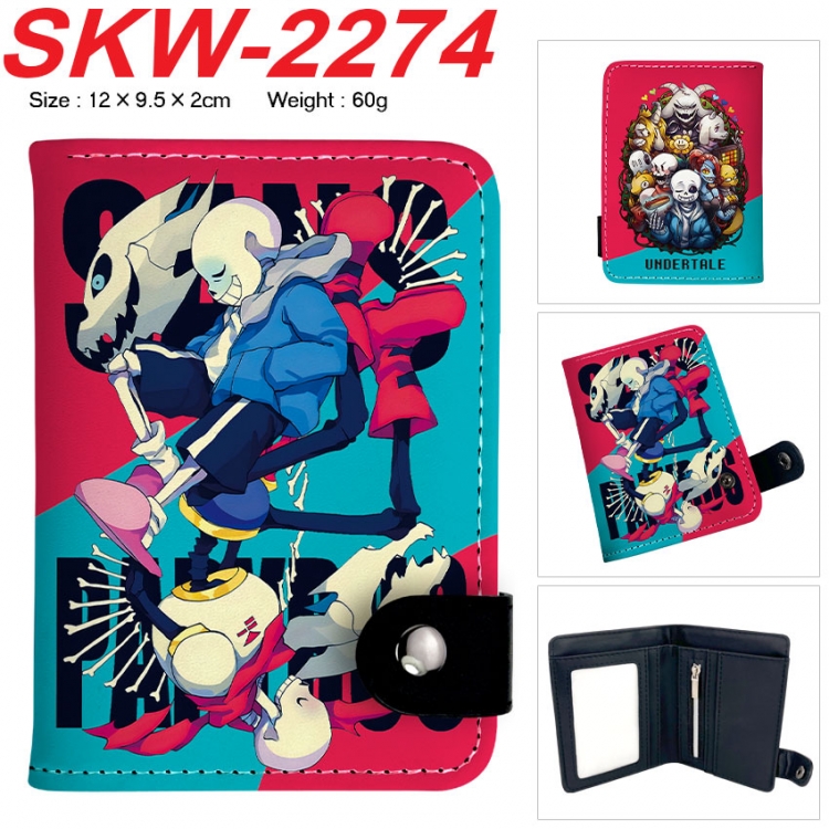 Undertale Anime vertical button folding wallet 12X9.5X2CM 60g