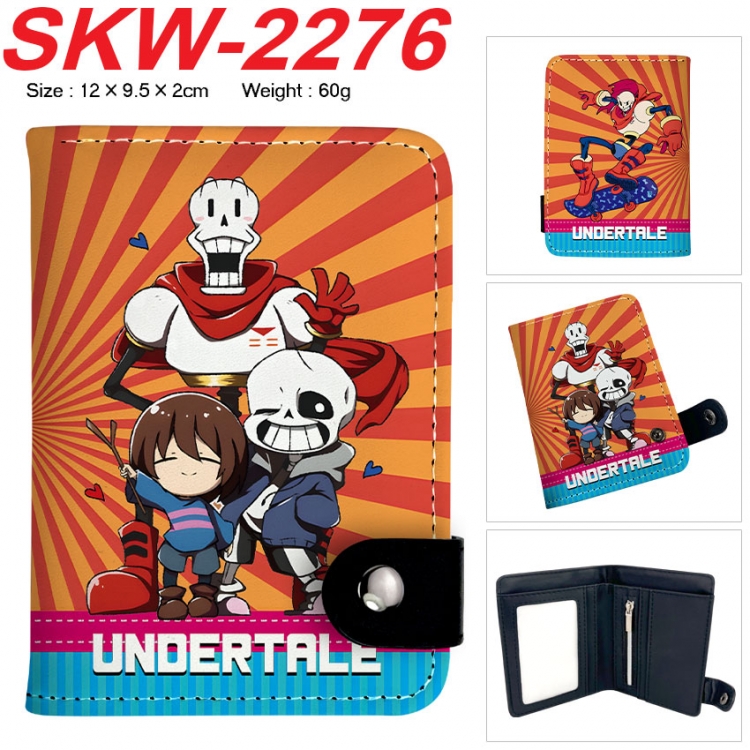 Undertale Anime vertical button folding wallet 12X9.5X2CM 60g