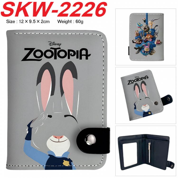 Zootopia Anime vertical button folding wallet 12X9.5X2CM 60g