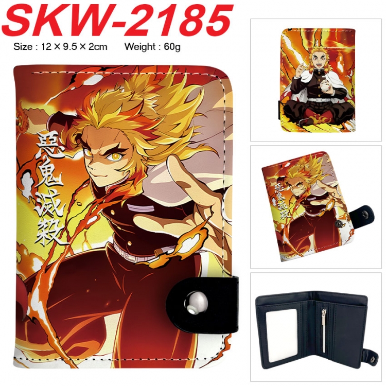 Demon Slayer Kimets Anime vertical button folding wallet 12X9.5X2CM 60g