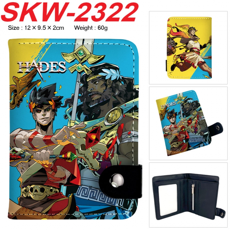 Hades Anime vertical button folding wallet 12X9.5X2CM 60g