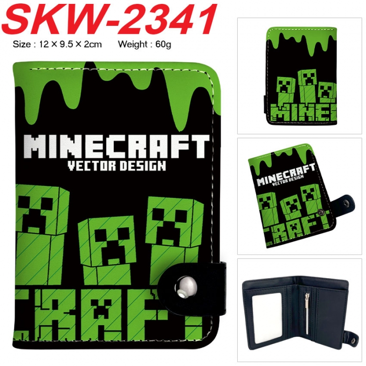 Minecraft Anime vertical button folding wallet 12X9.5X2CM 60g