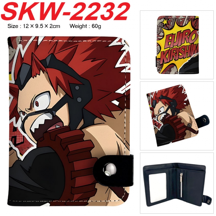 My Hero Academia Anime vertical button folding wallet 12X9.5X2CM 60g
