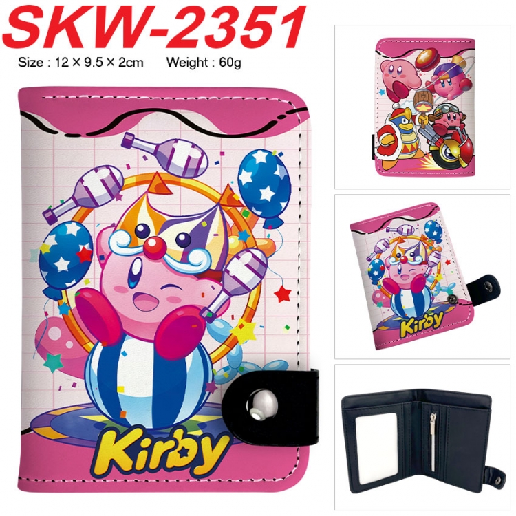 Kirby Anime vertical button folding wallet 12X9.5X2CM 60g