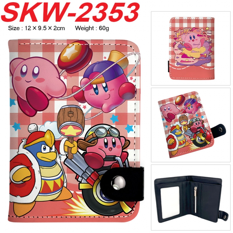 Kirby Anime vertical button folding wallet 12X9.5X2CM 60g