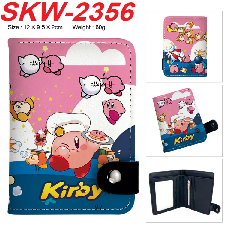 Kirby Anime vertical button folding wallet 12X9.5X2CM 60g