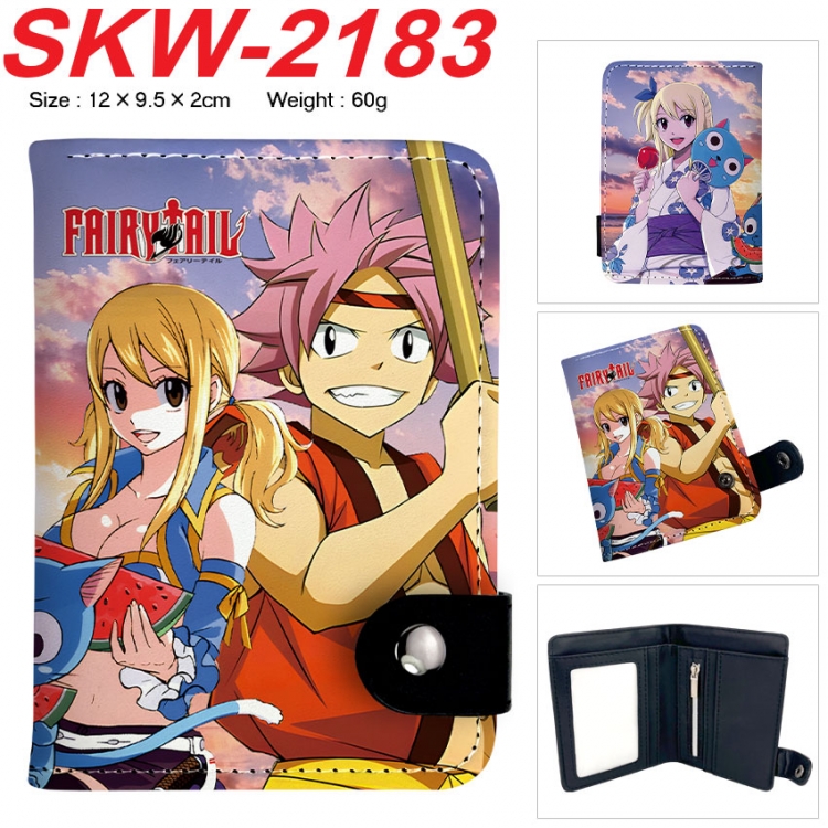 Fairy tail Anime vertical button folding wallet 12X9.5X2CM 60g