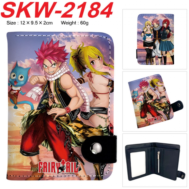Fairy tail Anime vertical button folding wallet 12X9.5X2CM 60g