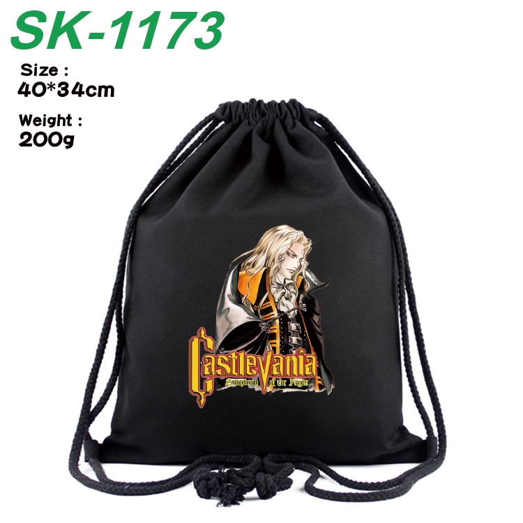 Castlevania Anime Coloring Book Drawstring Backpack 40X34cm 200g