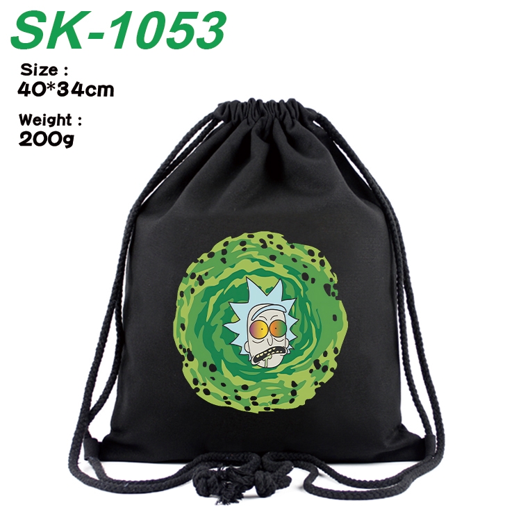 Rick and Morty Anime Coloring Book Drawstring Backpack 40X34cm 200g