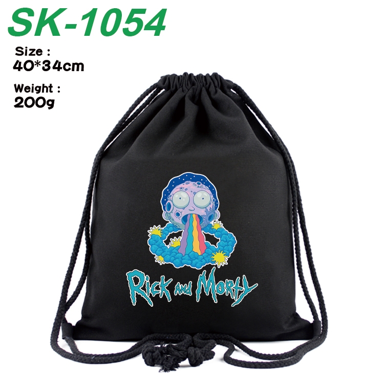 Rick and Morty Anime Coloring Book Drawstring Backpack 40X34cm 200g