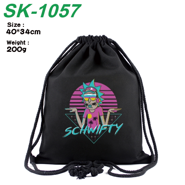 Rick and Morty Anime Coloring Book Drawstring Backpack 40X34cm 200g