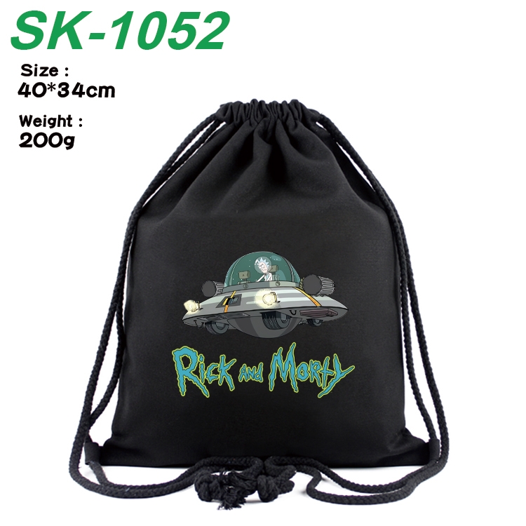 Rick and Morty Anime Coloring Book Drawstring Backpack 40X34cm 200g