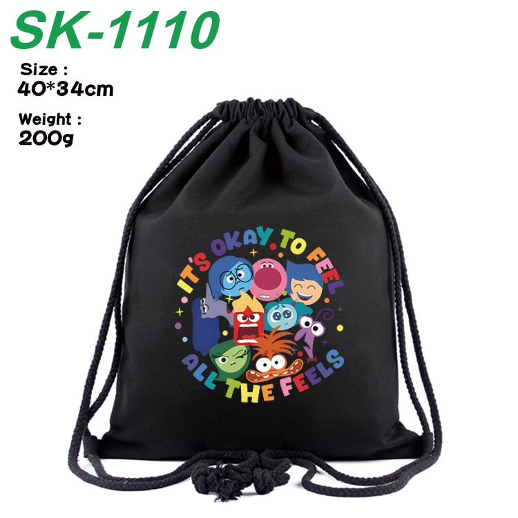 Inside Out Anime Coloring Book Drawstring Backpack 40X34cm 200g