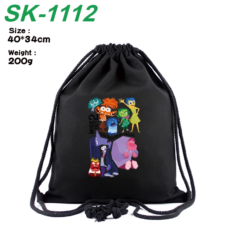 Inside Out Anime Coloring Book Drawstring Backpack 40X34cm 200g