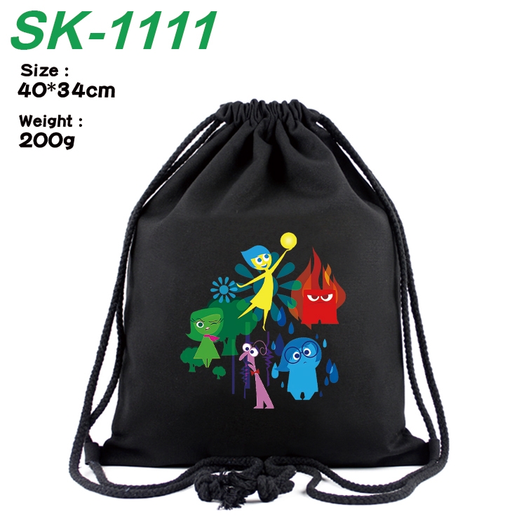 Inside Out Anime Coloring Book Drawstring Backpack 40X34cm 200g